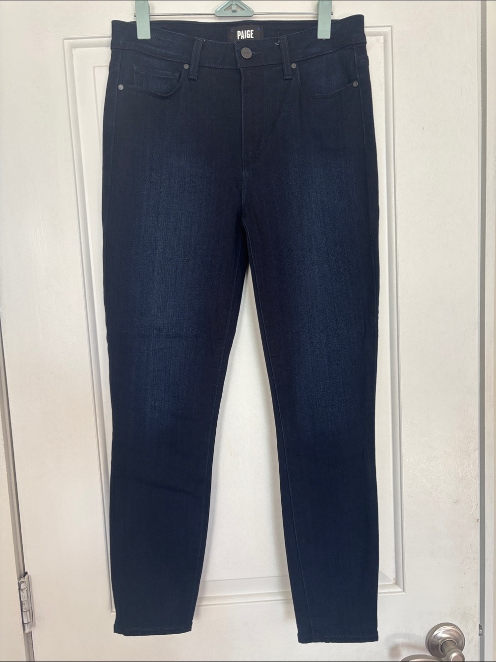 Paige Denim Hoxton Crop Skinny Jeans in Dark Navy Wash, 29 - Picture 2 of 8